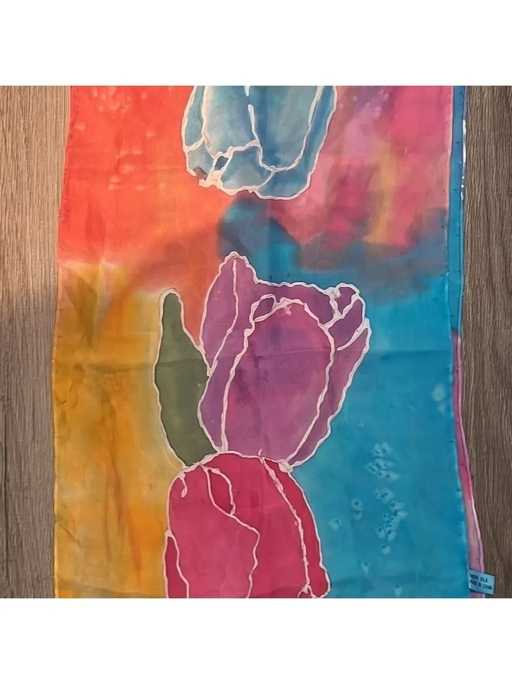 Hand painted Silk‎ scarf by Janet Eby